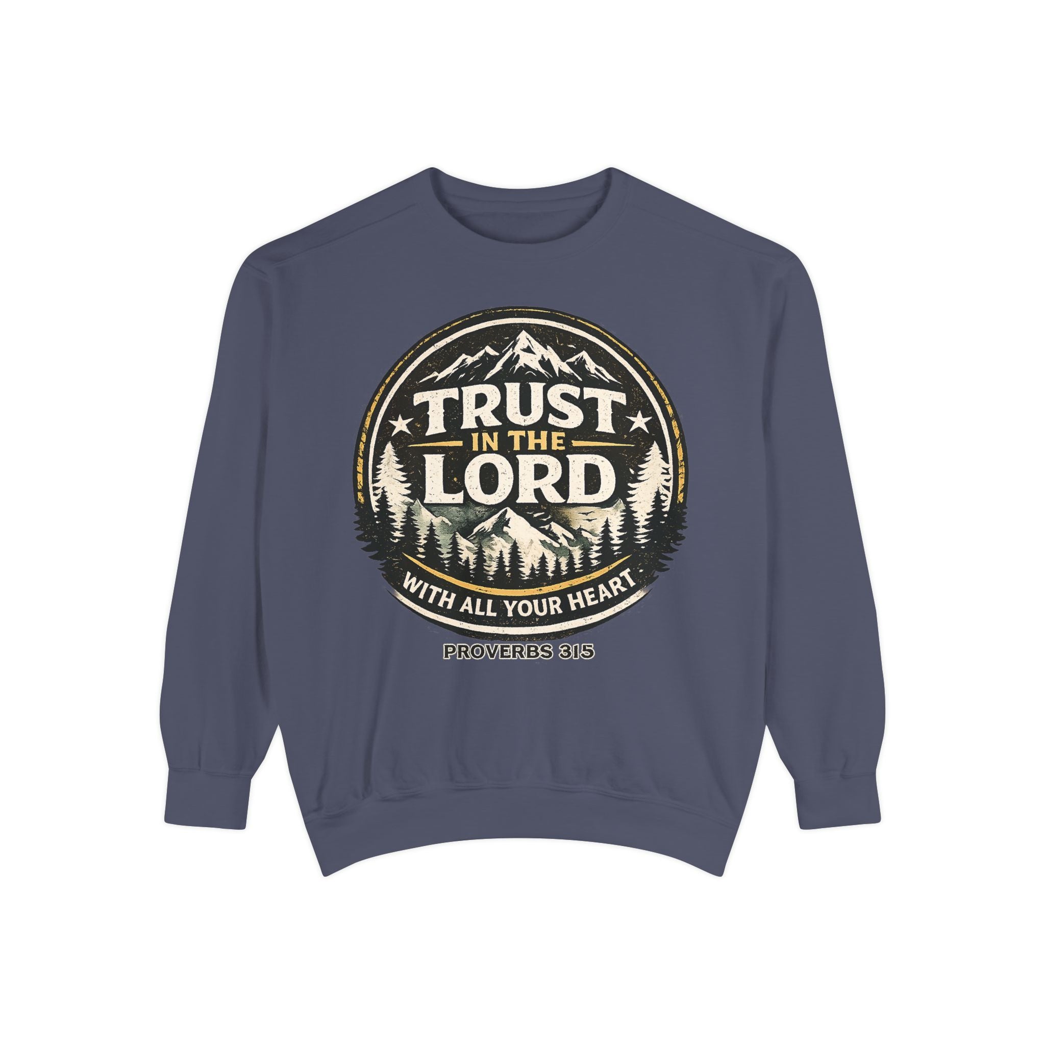 Trust in the Lord Sweatshirt — Proverbs 3:5 Faith Graphic Crewneck