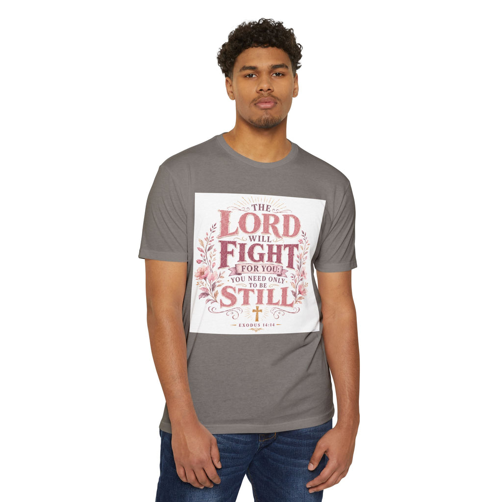 The Lord Will Fight For You T-Shirt — Christian Faith Inspirational Tee (Exodus 14:14)