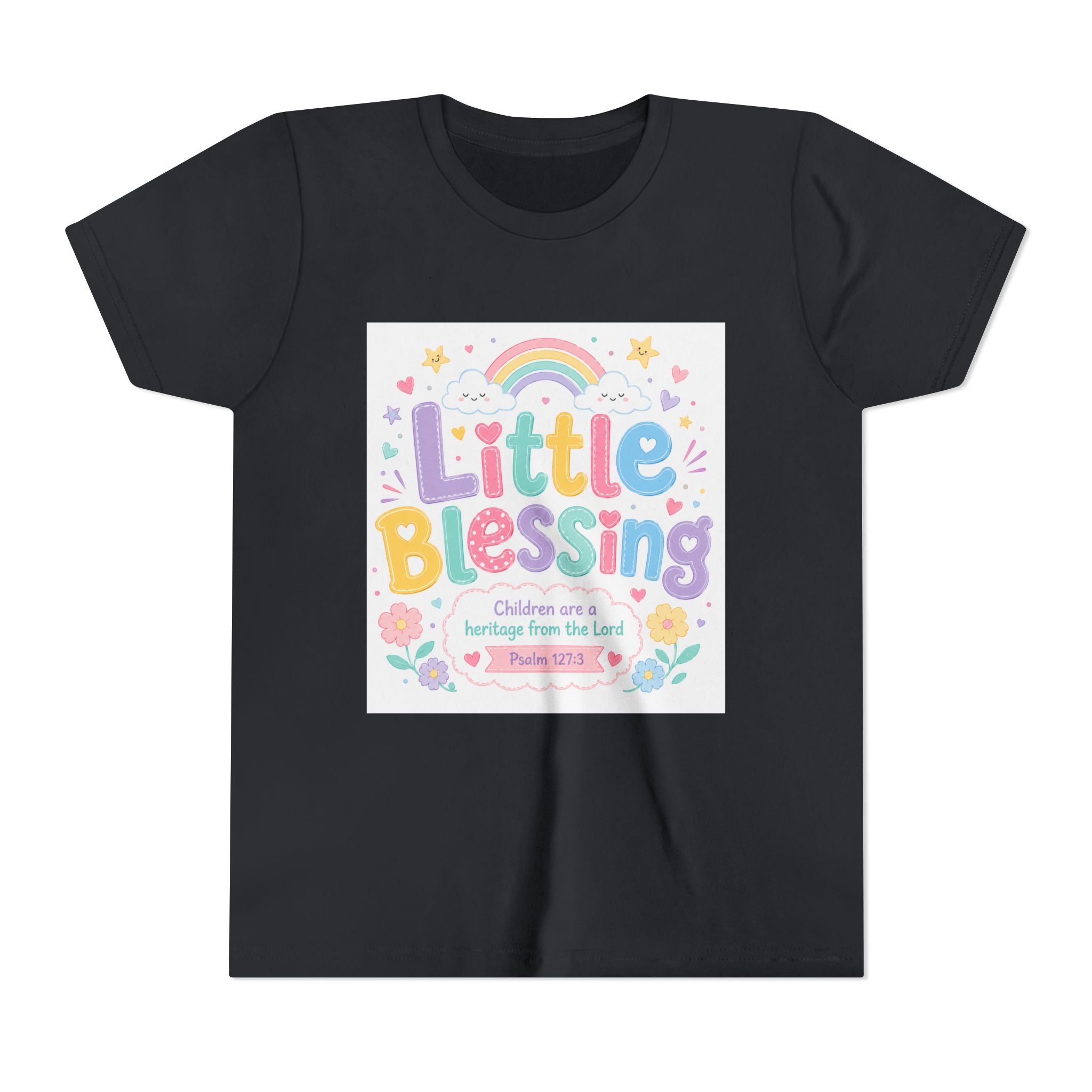Youth Tee — “Little Blessing” Pastel Rainbow Kids T-Shirt