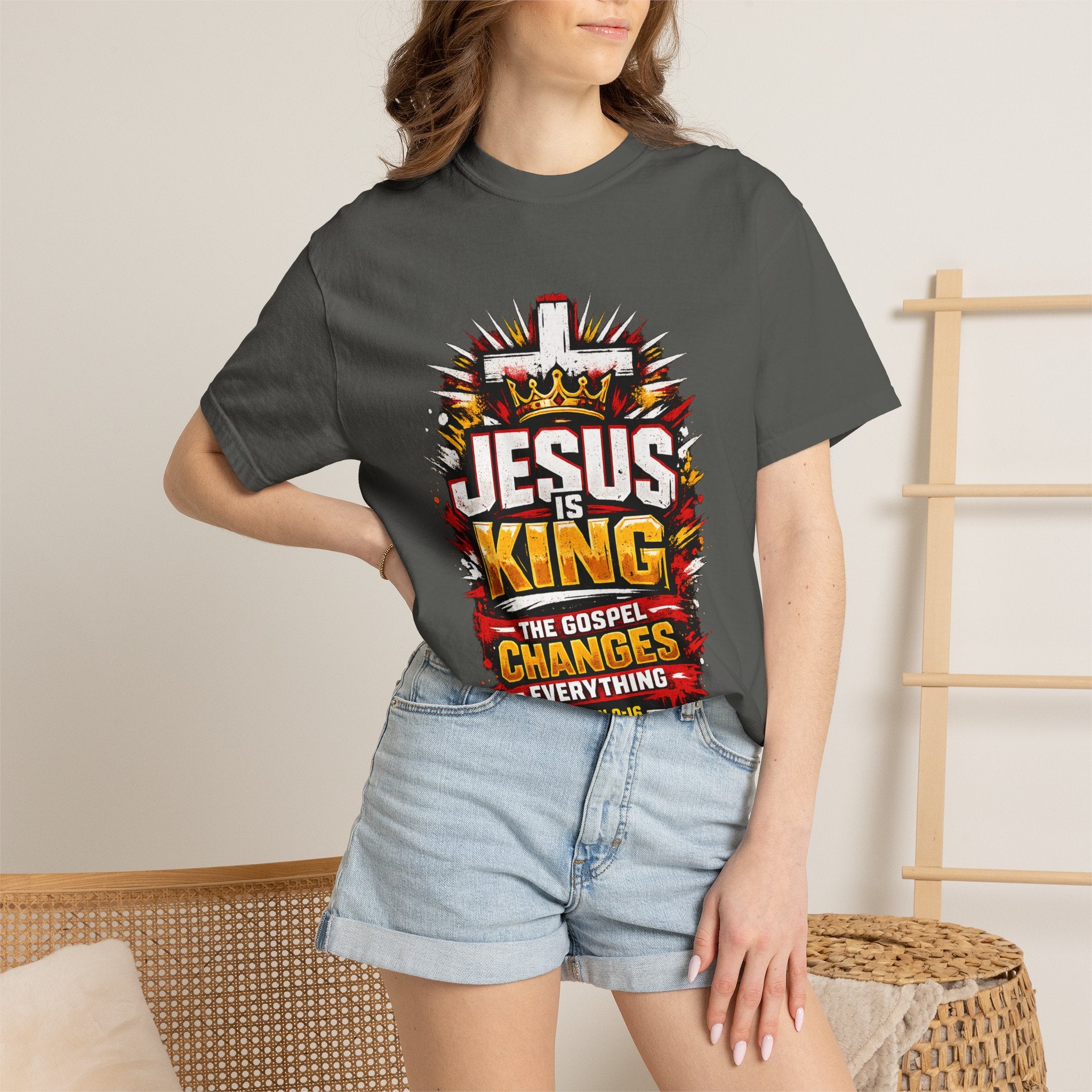 Jesus Is King T-Shirt — The Gospel Changes Everything Christian Tee