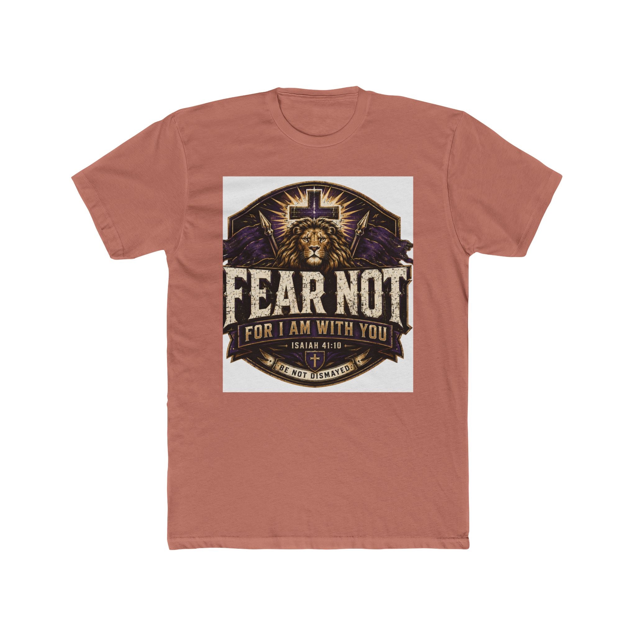 Fear Not Lion T‑Shirt — 'Fear Not, For I Am With You' Christian Graphic Tee