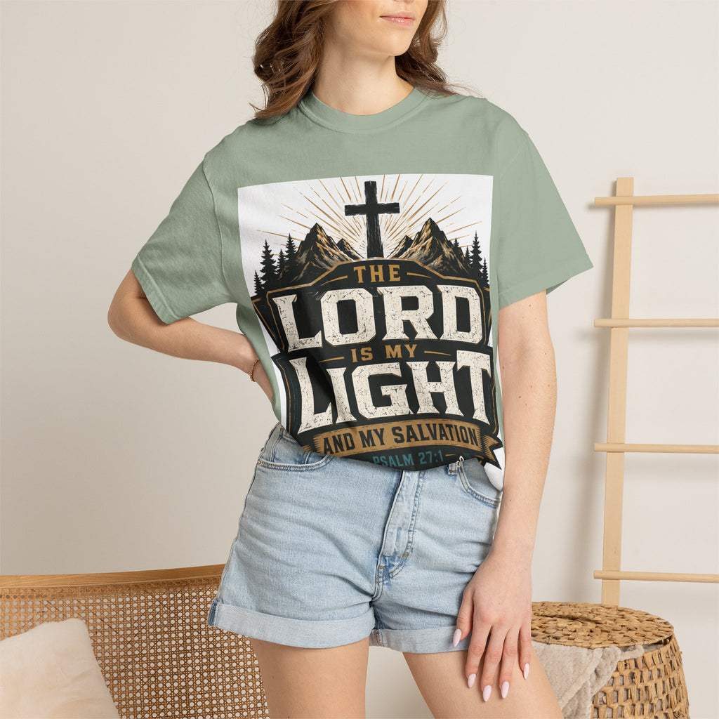 Christian T-Shirt — "The Lord Is My Light" Faith Graphic Tee