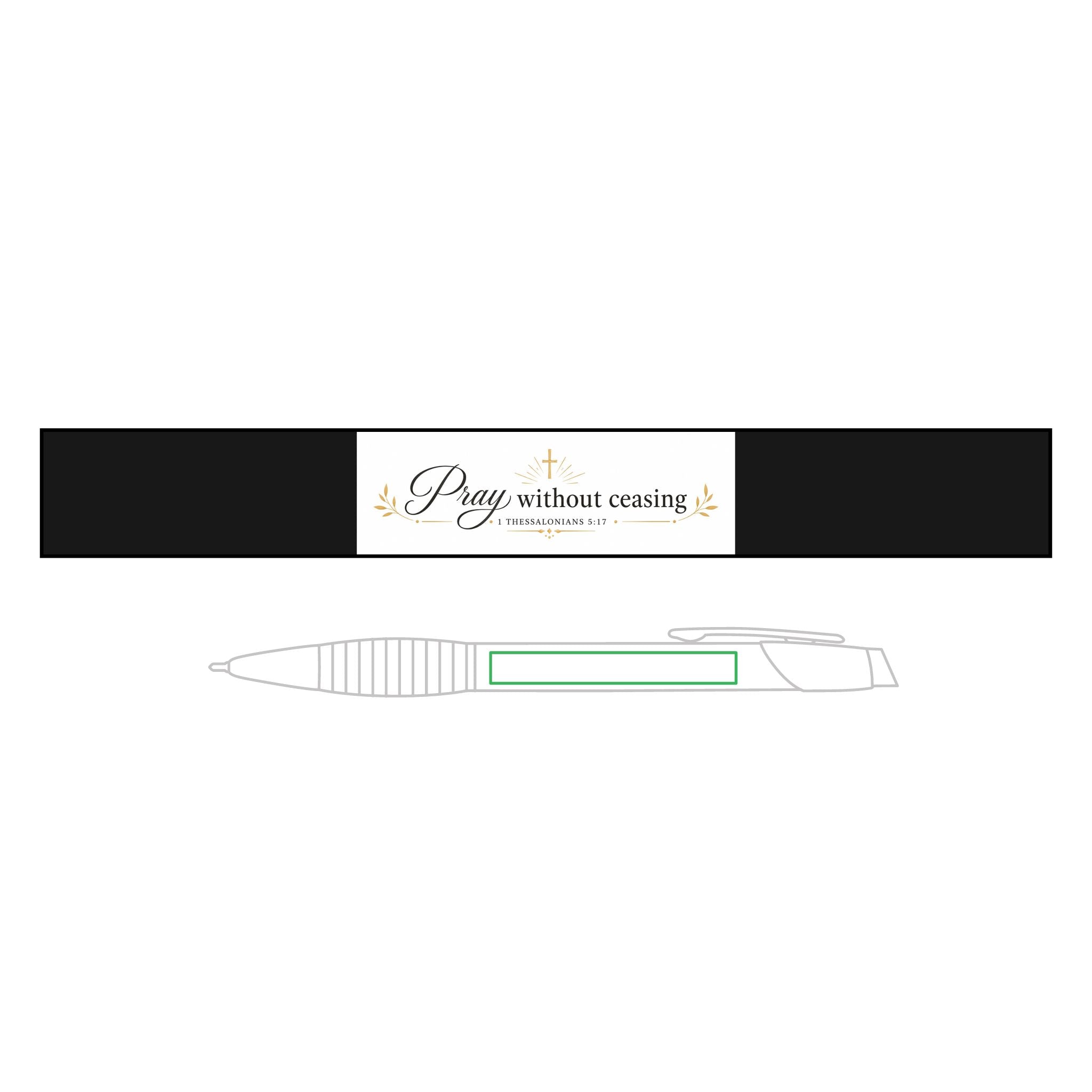 Engravable Brass Ballpoint Pen with Gripper — "Pray Without Ceasing" Option