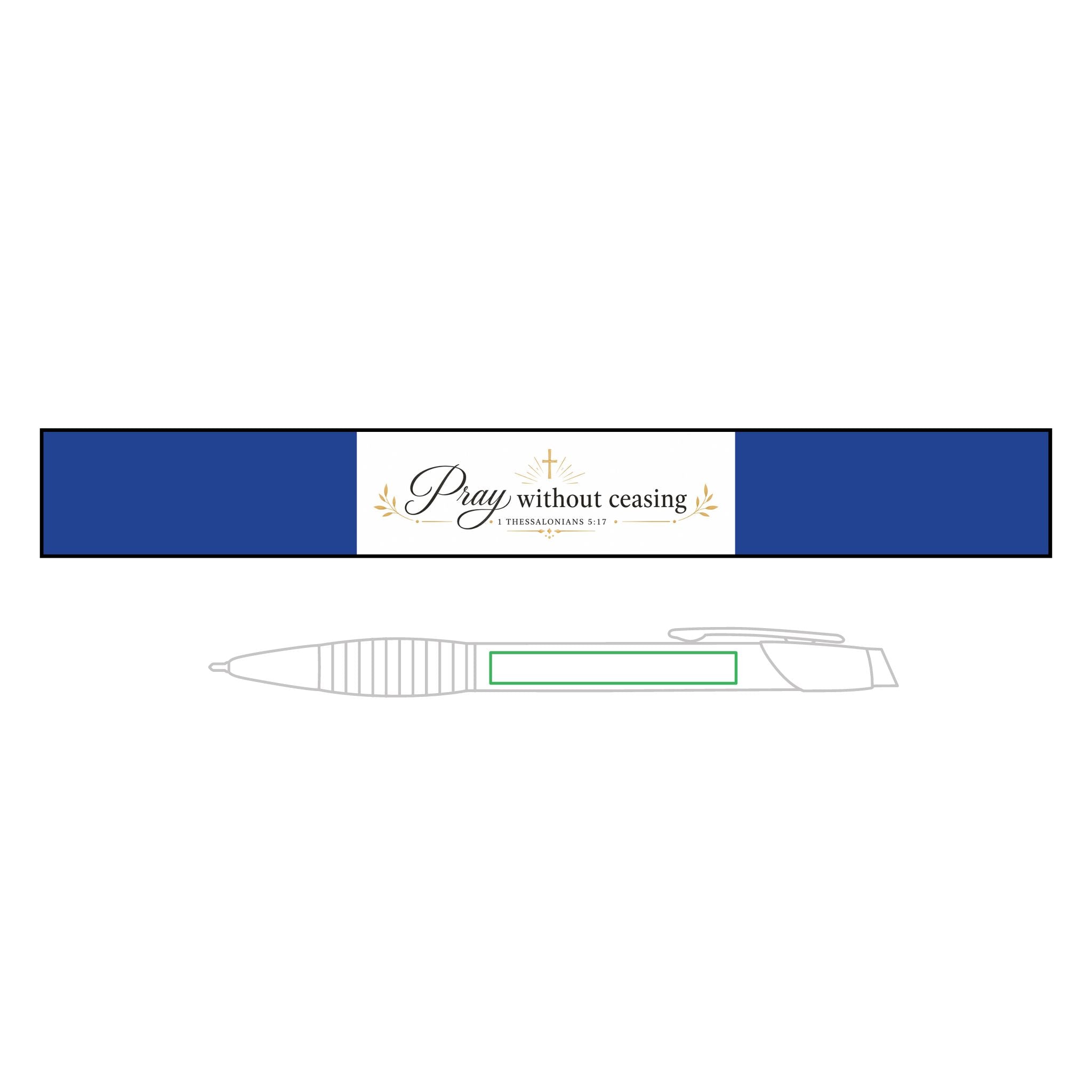 Engravable Brass Ballpoint Pen with Gripper — "Pray Without Ceasing" Option