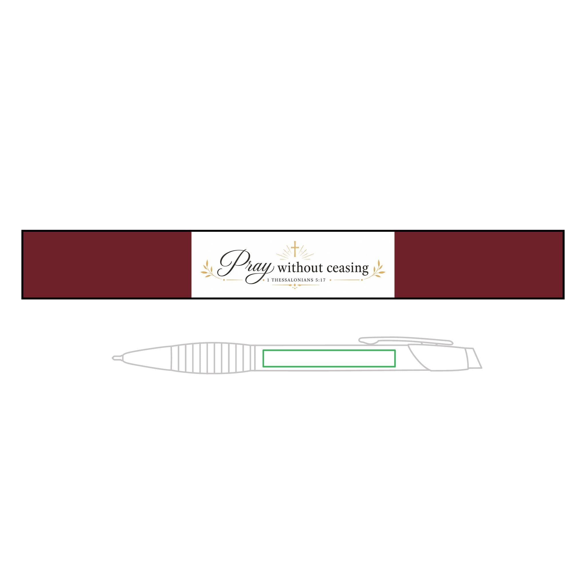 Engravable Brass Ballpoint Pen with Gripper — "Pray Without Ceasing" Option