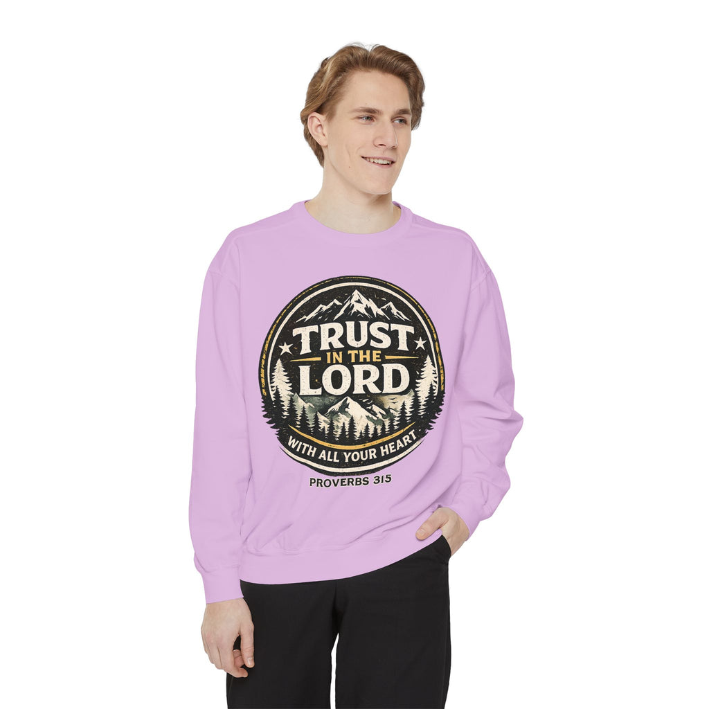 Trust in the Lord Sweatshirt — Proverbs 3:5 Faith Graphic Crewneck