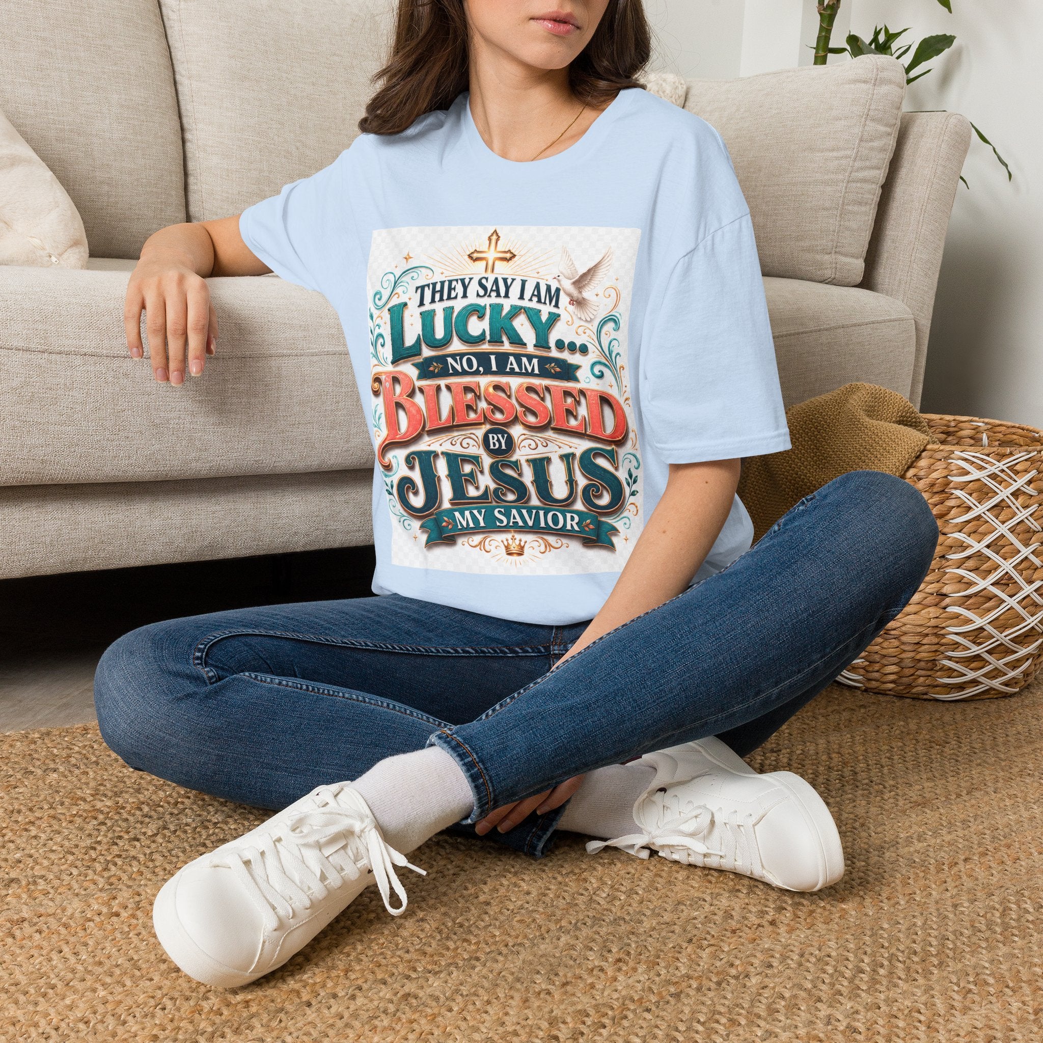 They Say I Am Lucky No, I Am Blessed T-Shirt — Christian Faith Tee