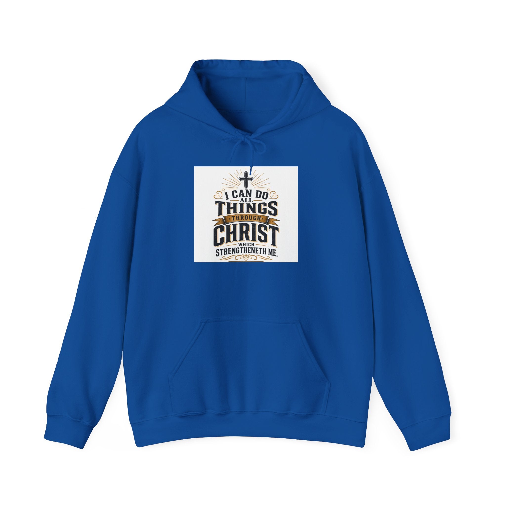 Christian Hoodie – "I Can Do All Things Through Christ" Inspirational Faith Sweatshirt