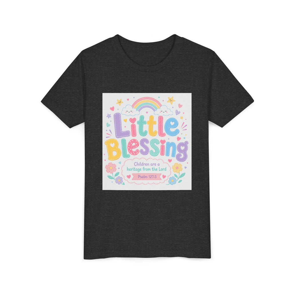 Youth Tee — “Little Blessing” Pastel Rainbow Kids T-Shirt