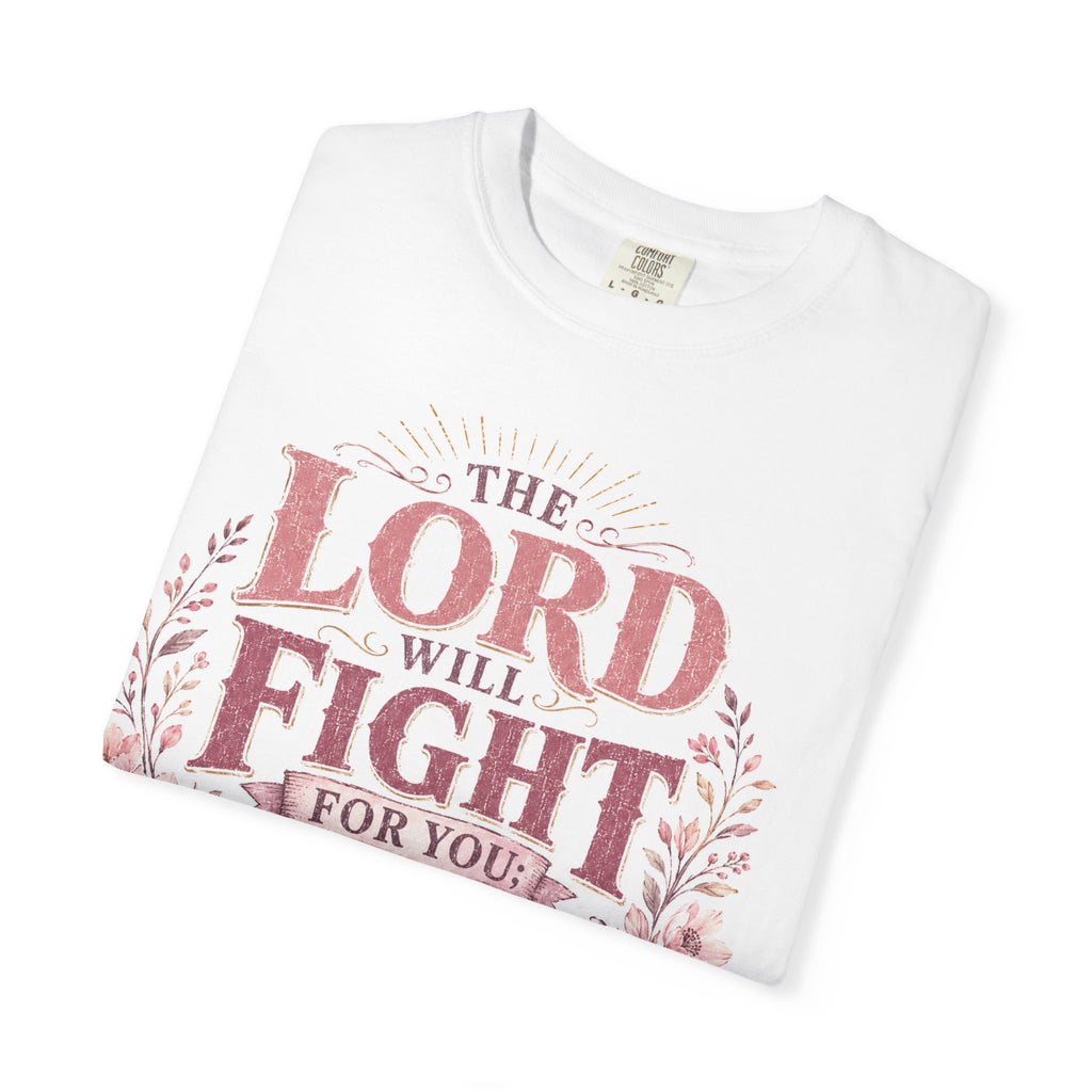 Men's Christian T‑Shirt — "The Lord Will Fight for You; Be Still" Faith Graphic Tee