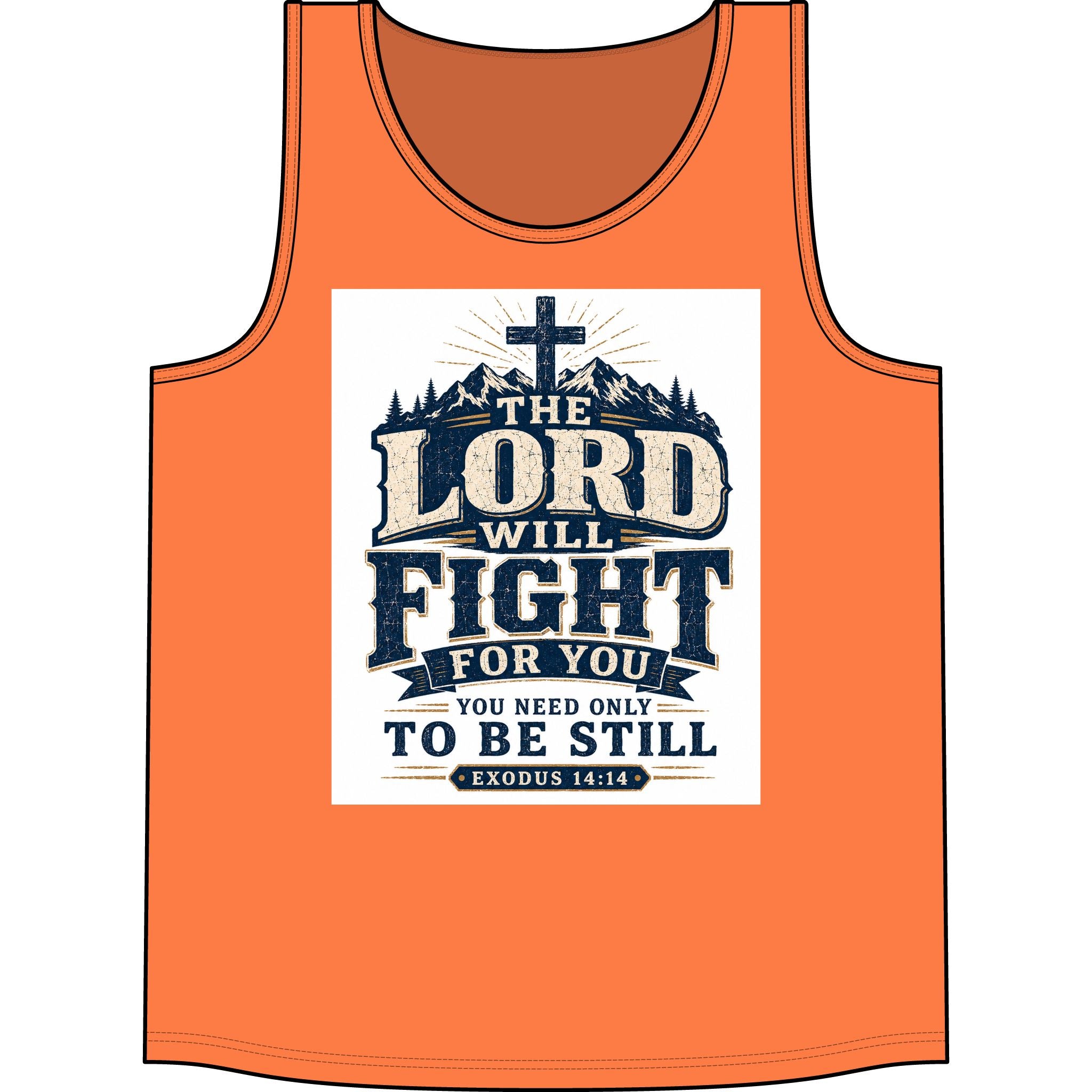 Christian Tank Top — "The Lord Will Fight For You" Exodus 14:14 Inspirational Faith Tank