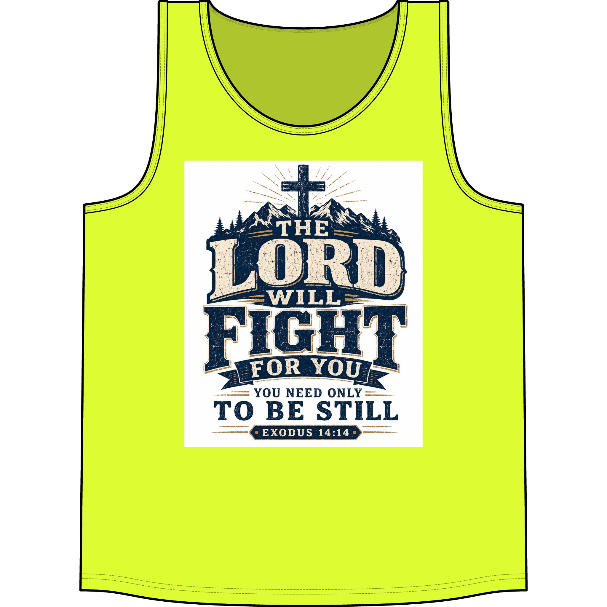 Christian Tank Top — "The Lord Will Fight For You" Exodus 14:14 Inspirational Faith Tank