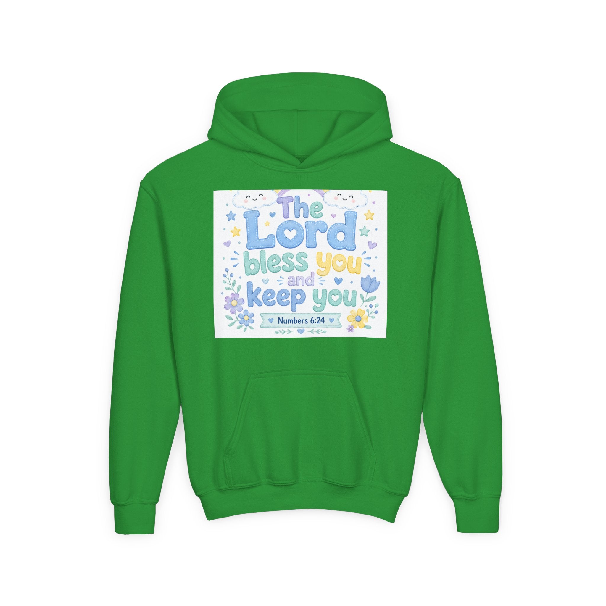 Youth Hoodie — "The Lord Bless You and Keep You" Scripture Sweatshirt (Numbers 6:24)