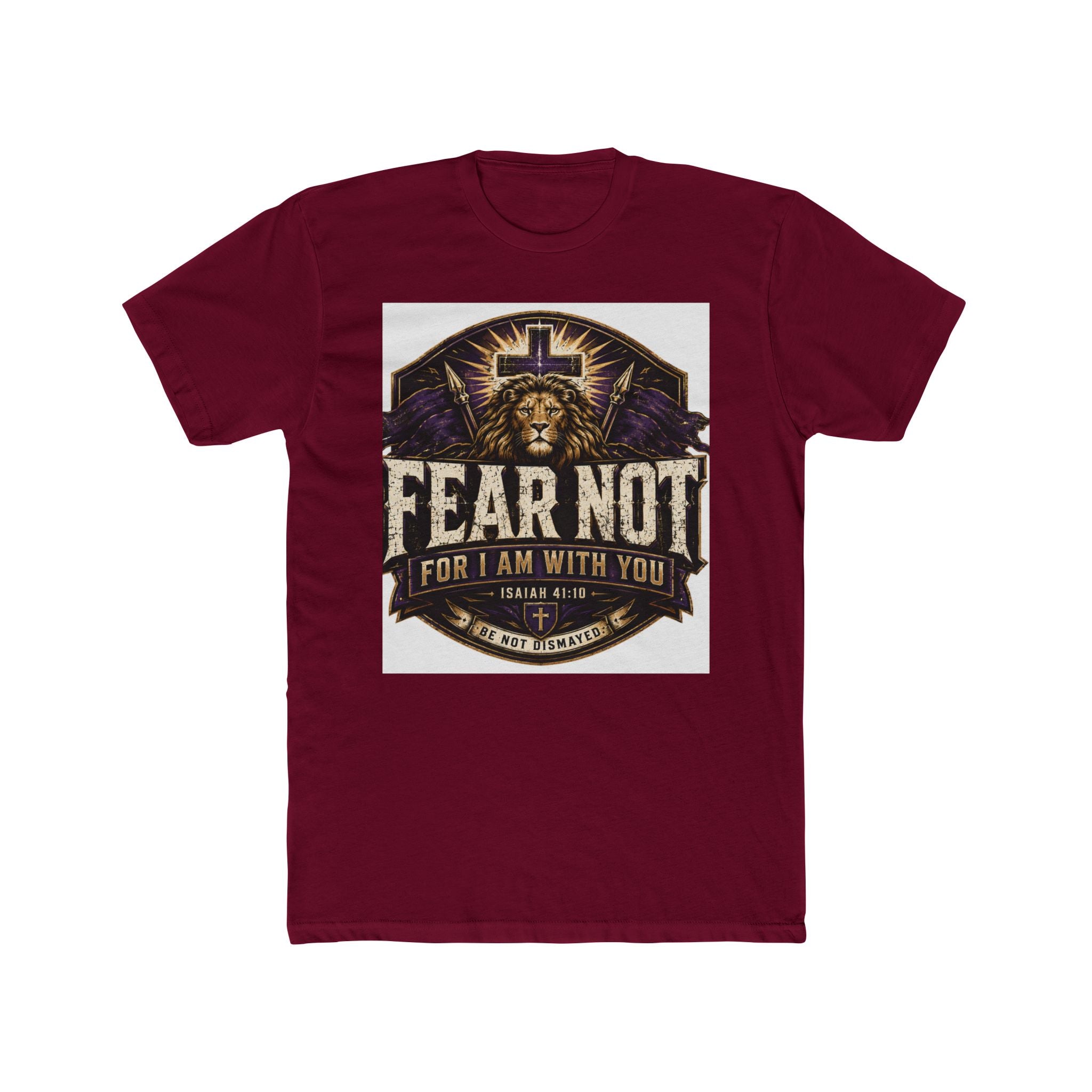 Fear Not Lion T‑Shirt — 'Fear Not, For I Am With You' Christian Graphic Tee