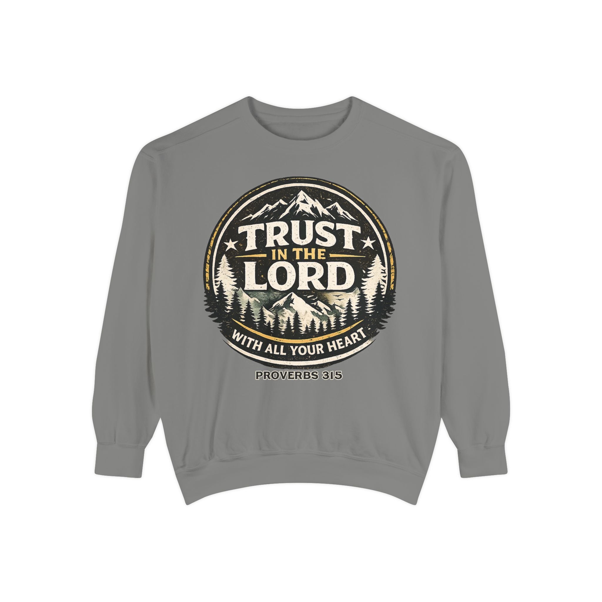 Trust in the Lord Sweatshirt — Proverbs 3:5 Faith Graphic Crewneck