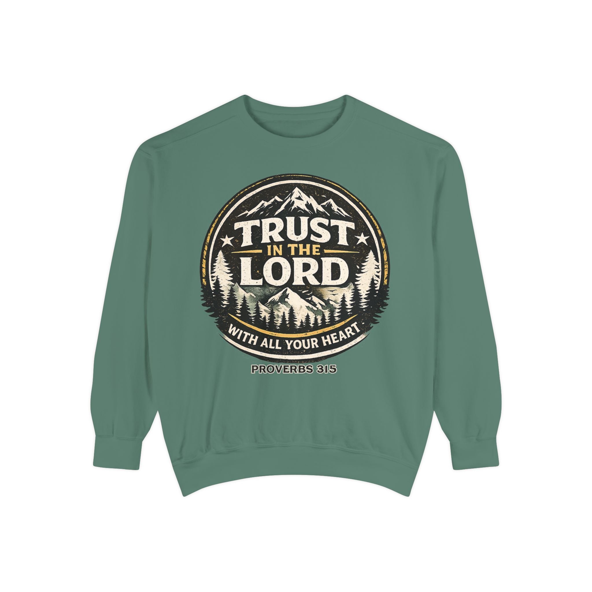 Trust in the Lord Sweatshirt — Proverbs 3:5 Faith Graphic Crewneck