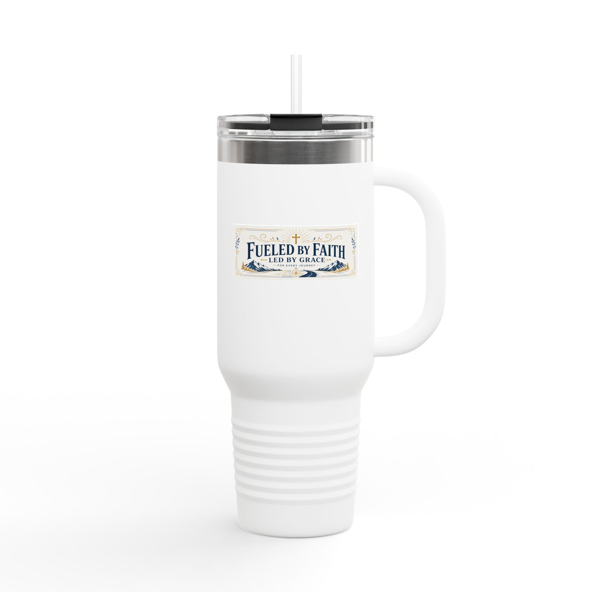 40oz Insulated Travel Mug — “Fueled by Faith, Led by Grace”