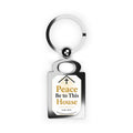 Peace Be to This House Rectangular Keyring — Christian Blessing Keychain (Luke 10:5)