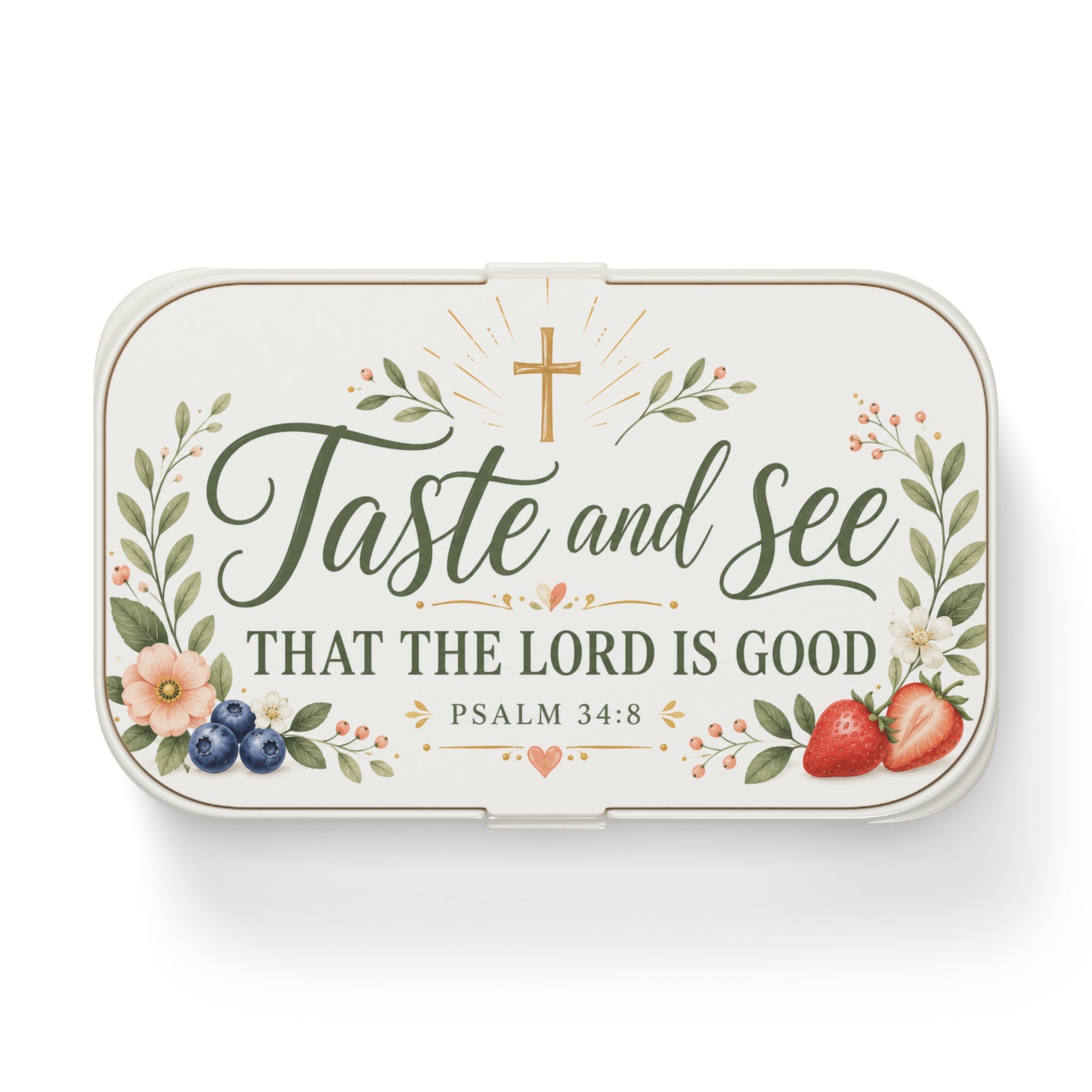 Christian Bento Lunch Box — "Taste and See That the Lord Is Good" (Psalm 34:8)