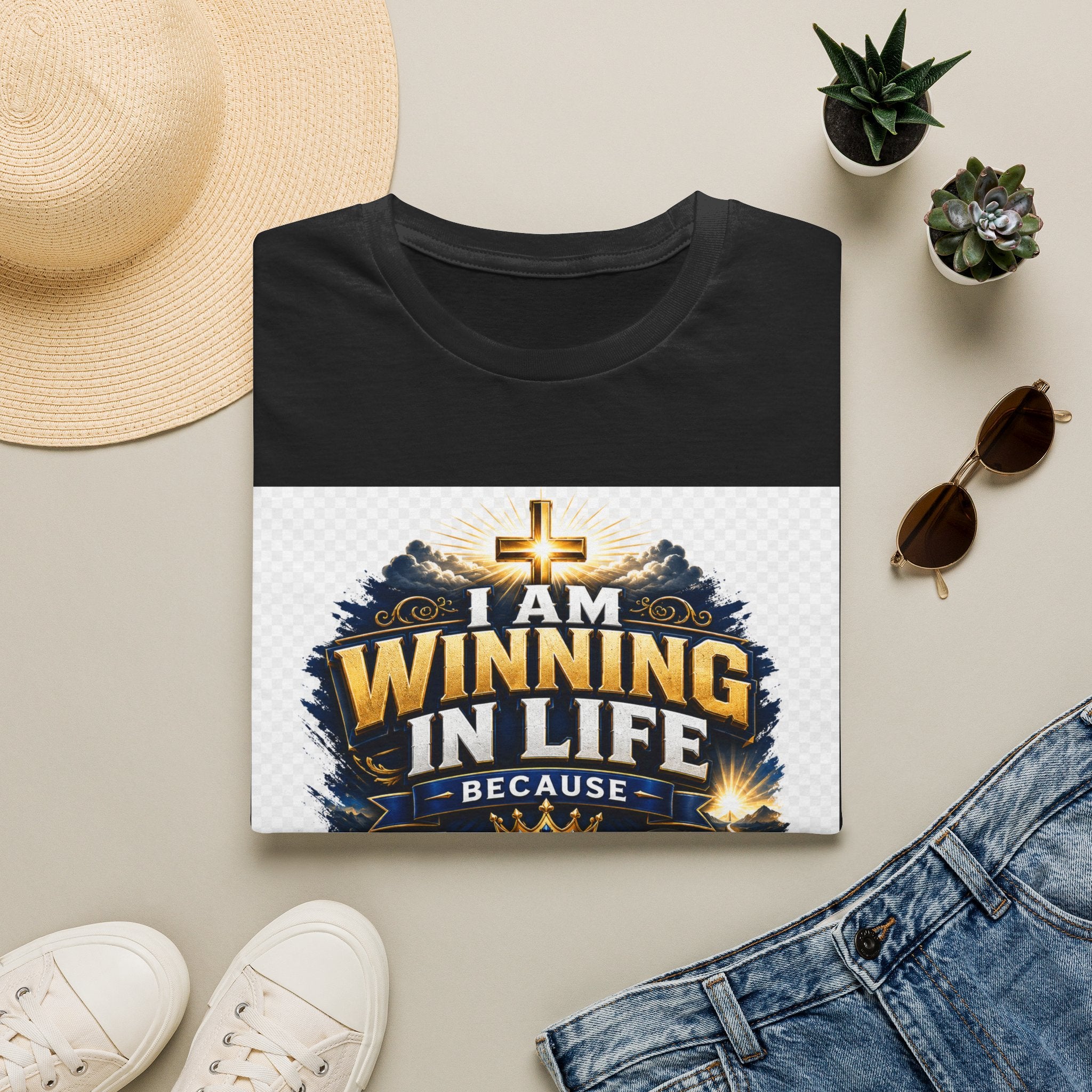 I Am Winning In Life Christian T-Shirt — "Jesus Is My Direction" Inspirational Faith Tee