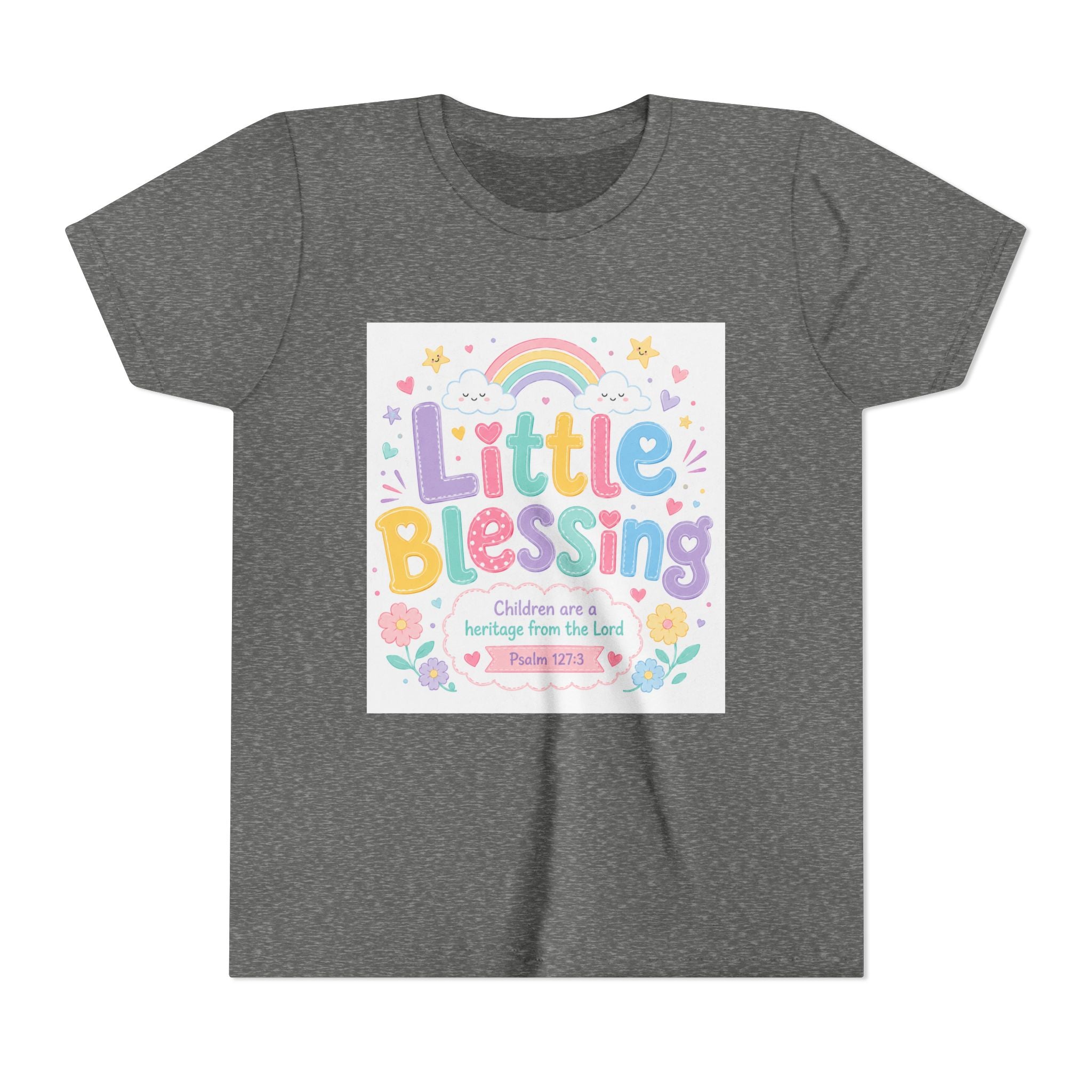 Youth Tee — “Little Blessing” Pastel Rainbow Kids T-Shirt