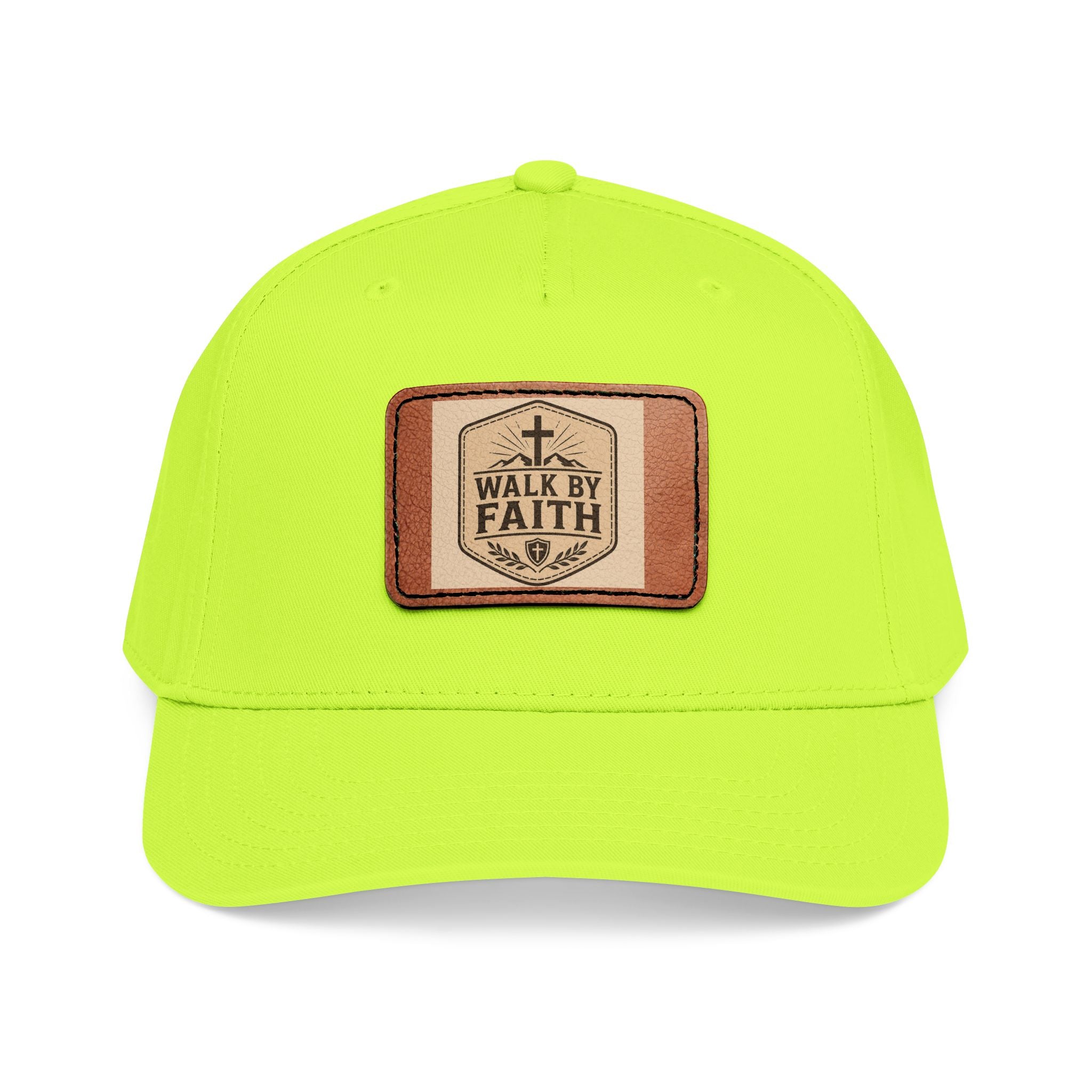 Mid Profile Baseball Cap with Leather Patch (Rectangle)