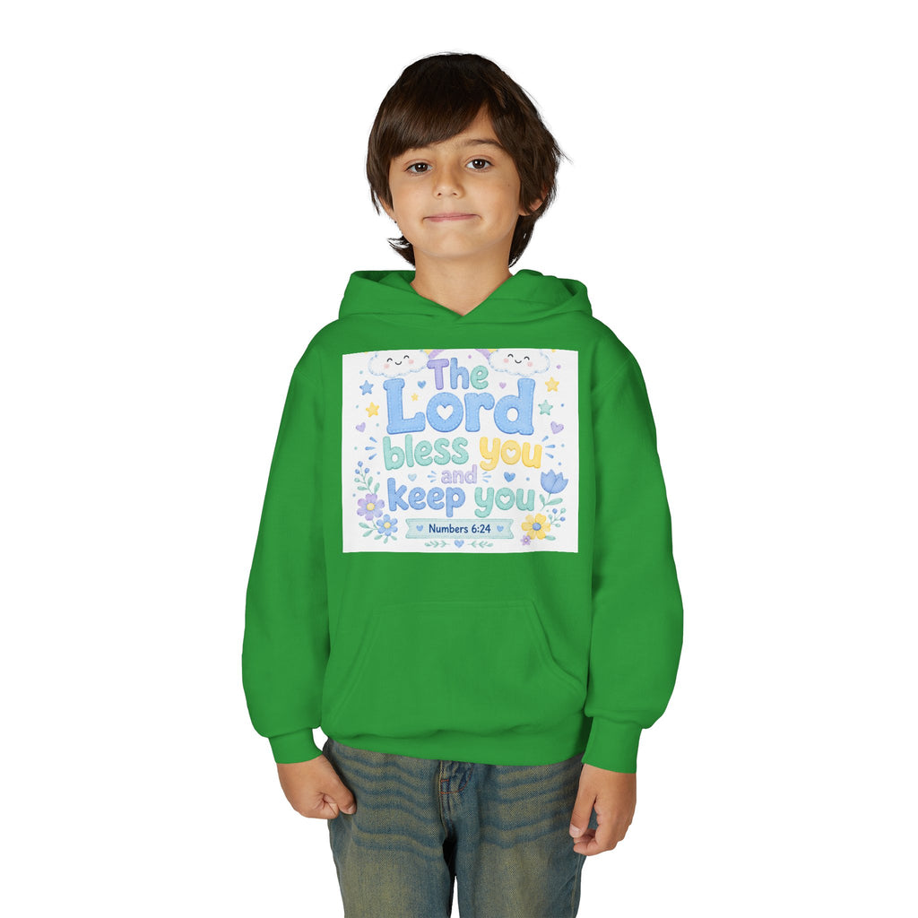 Youth Hoodie — "The Lord Bless You and Keep You" Scripture Sweatshirt (Numbers 6:24)