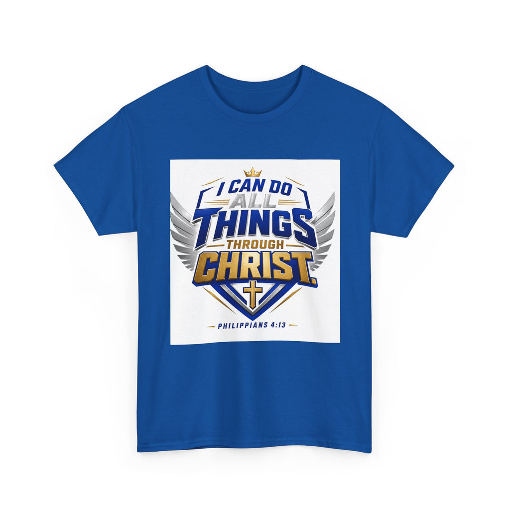 I Can Do All Things Through Christ T-Shirt – Philippians 4:13 Christian Faith Tee