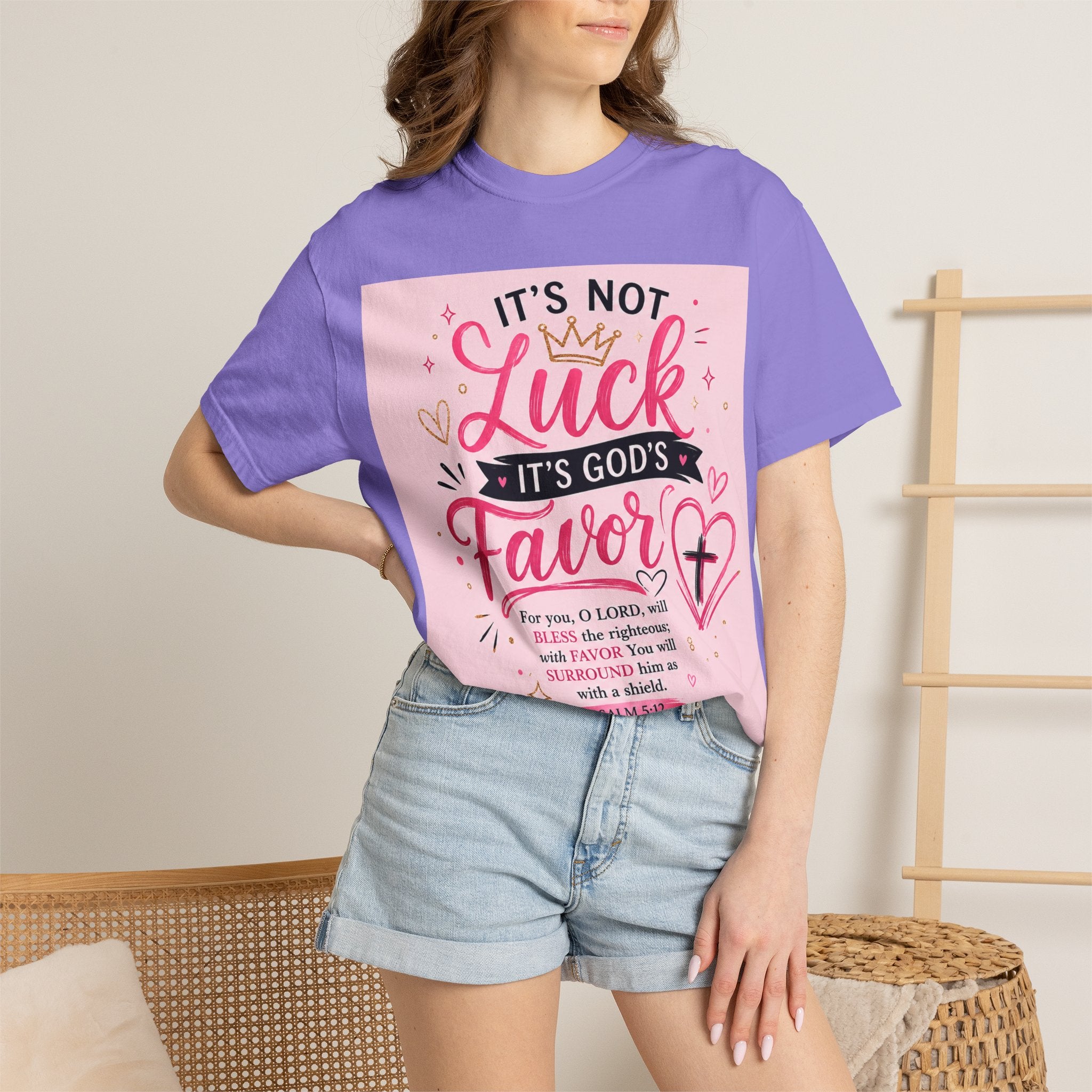 Christian Faith T-Shirt — "It's Not Luck, It's God's Favor" Inspirational Tee