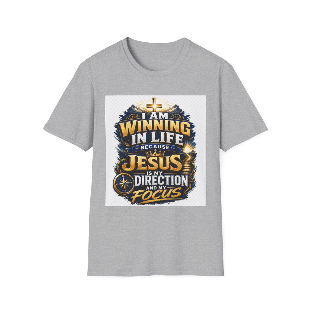 I Am Winning In Life Christian T-Shirt — "Jesus Is My Direction" Inspirational Faith Tee