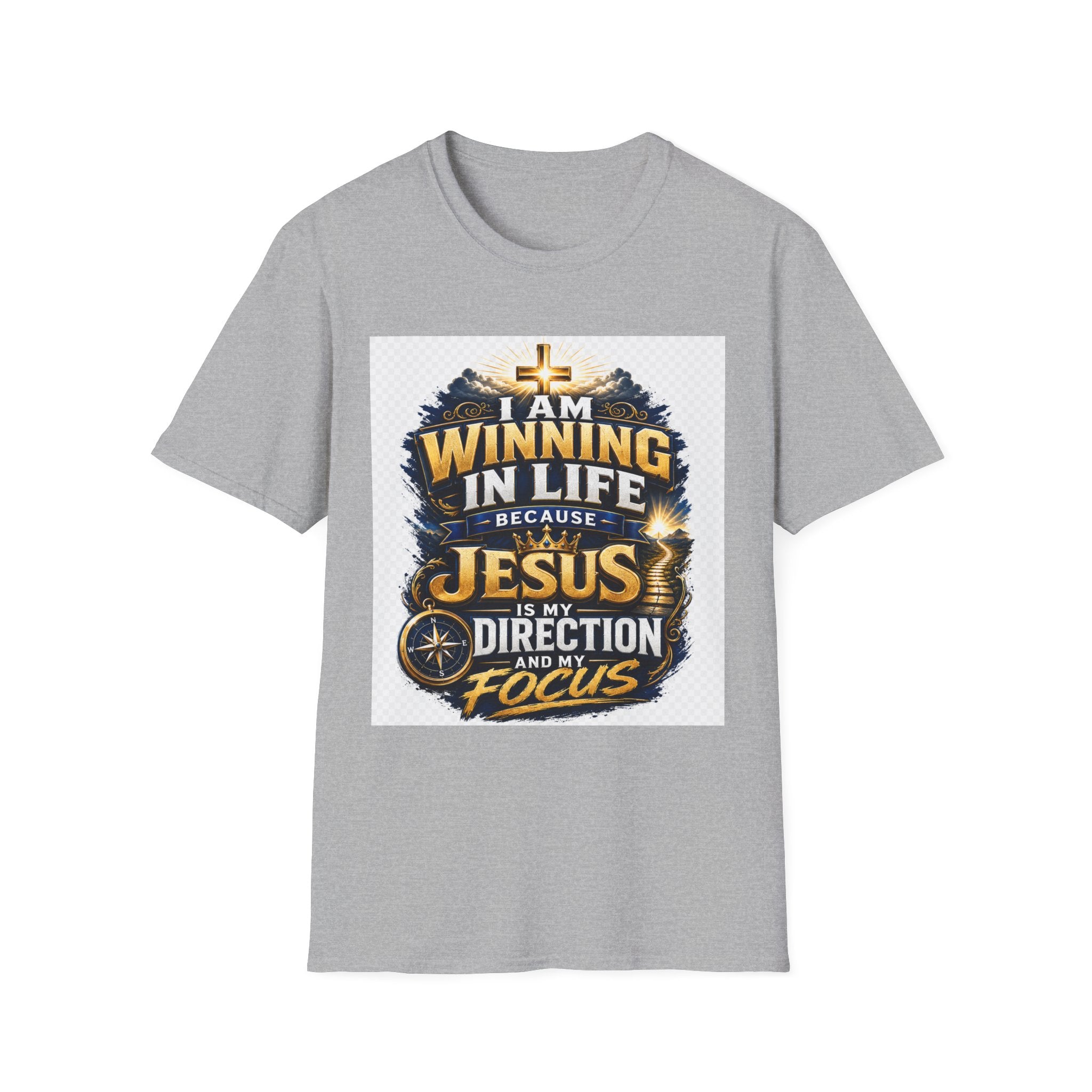 I Am Winning In Life Christian T-Shirt — "Jesus Is My Direction" Inspirational Faith Tee