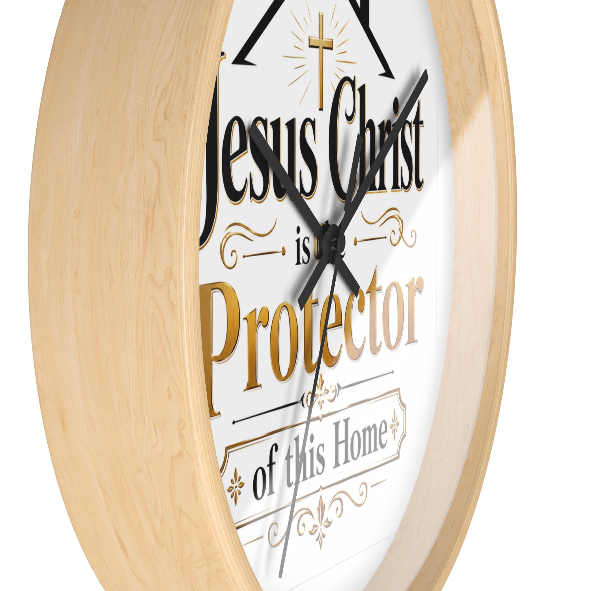 Jesus Christ Protector of This Home Wall Clock — Christian Home Décor