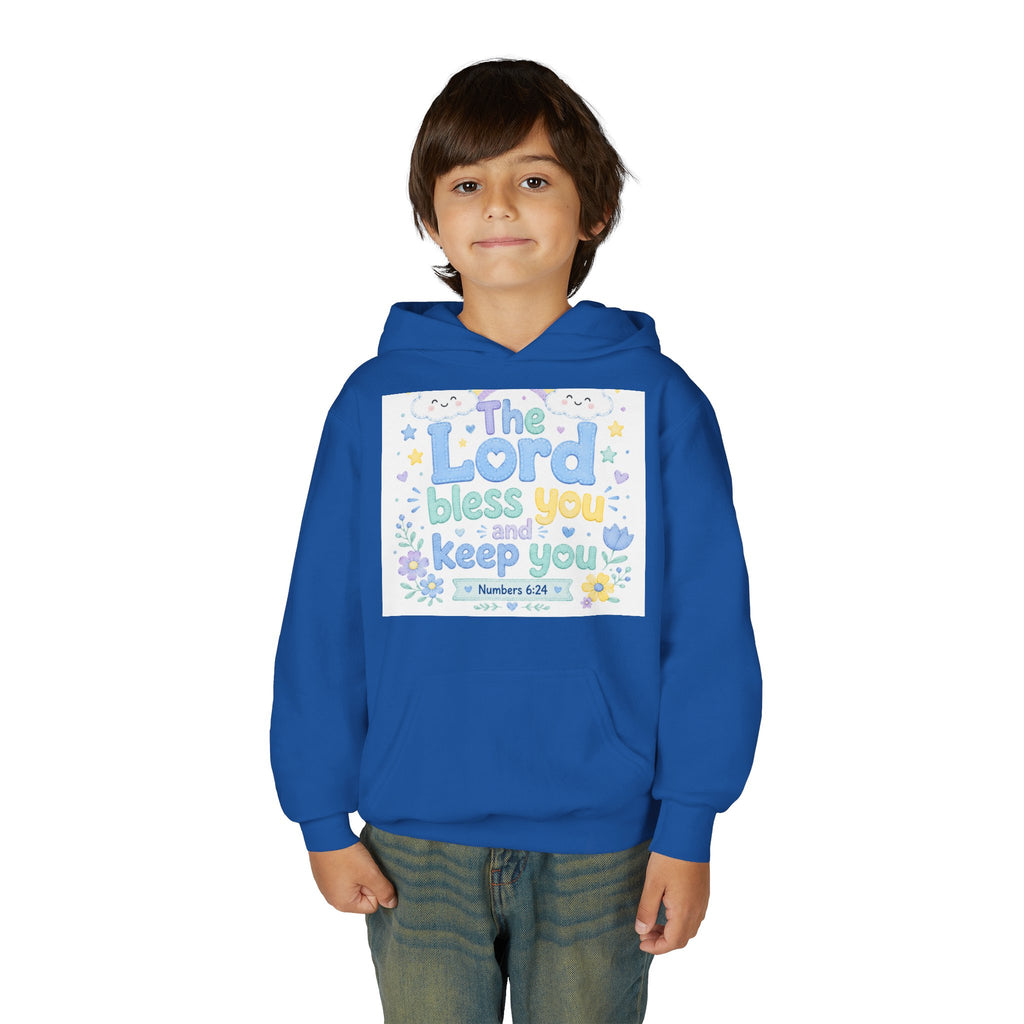 Youth Hoodie — "The Lord Bless You and Keep You" Scripture Sweatshirt (Numbers 6:24)